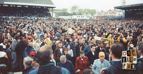 Port Vale fans at Brighton in 1994 as they are promoted