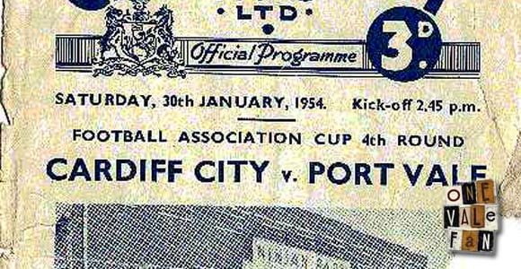 Cardiff City v Port Vale programme 1954