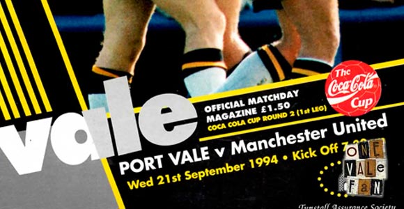 Port Vale v Man Utd programme, 1994