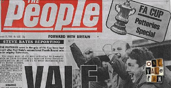Sunday People - Port Vale beating Spurs front page