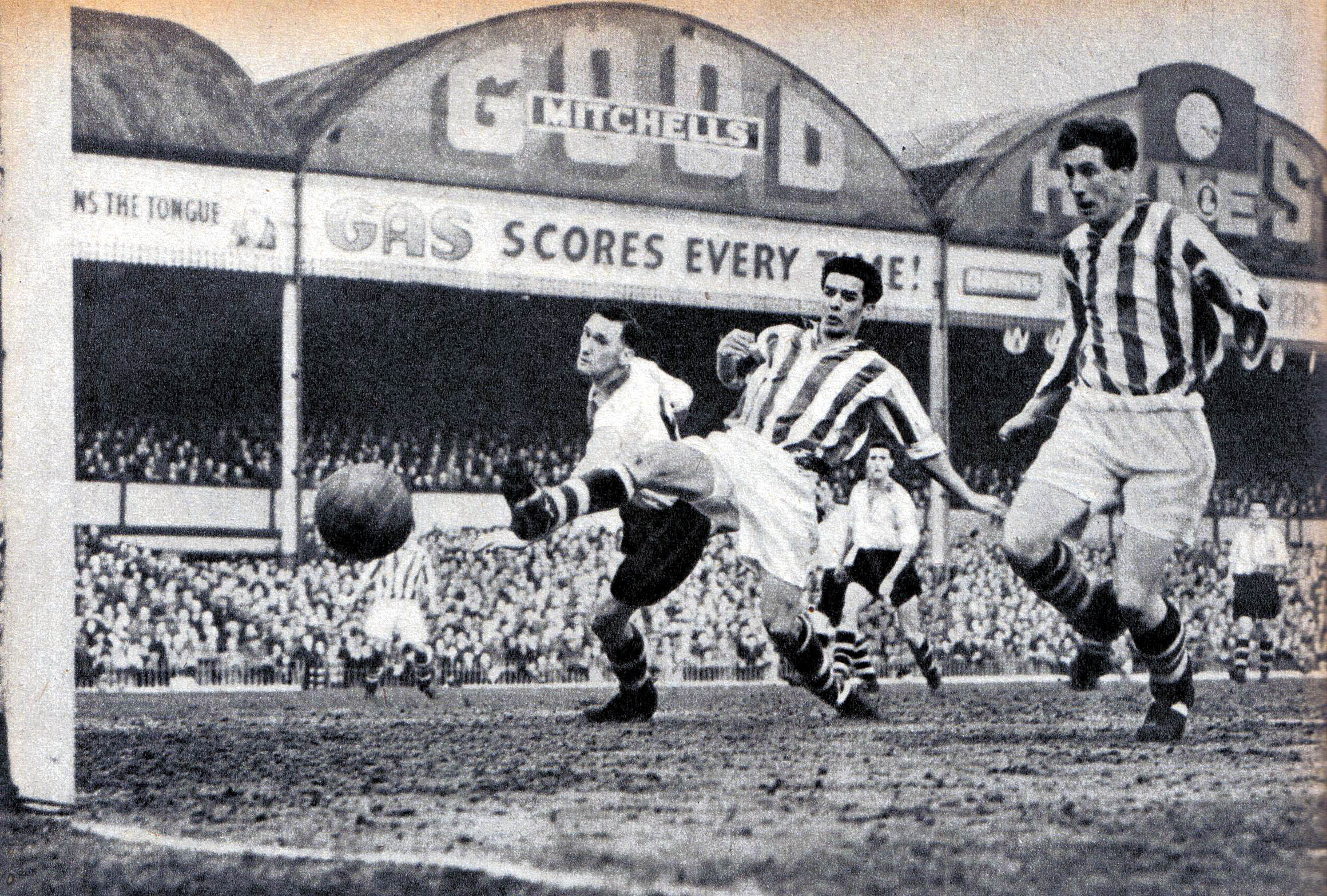 Vale skipper Tommy Cheadle is unable to prevent Albion's first goal