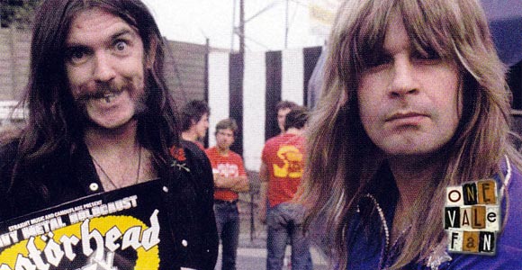 Lemmy and Ozzy Osbourne at the Vale Park stadium.