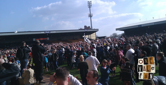 Promotion celebrations in 2013 at the Port Vale v Northampton Town game.