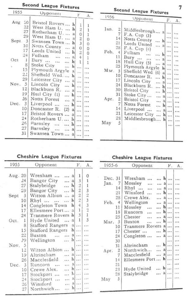 Port Vale v Stoke programme 1955 - page 7