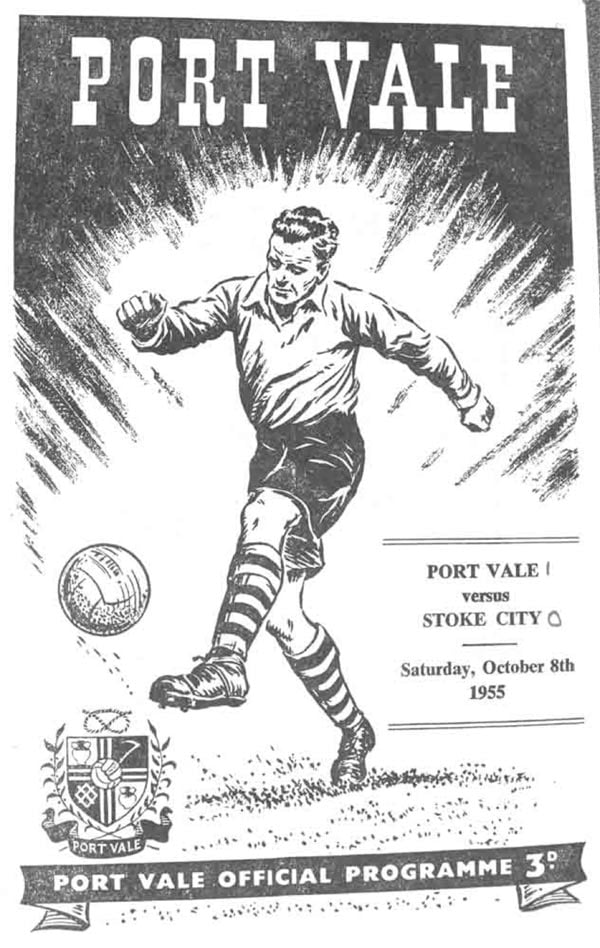 Port Vale v Stoke programme 1955 - front