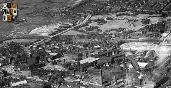 Aerial photo of Burslem prior to the Vale Park stadium development.