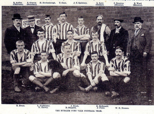 The Port Vale team line-up in 1890