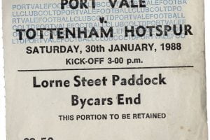 Port Vale v Tottenham Hotspur ticket, 1988