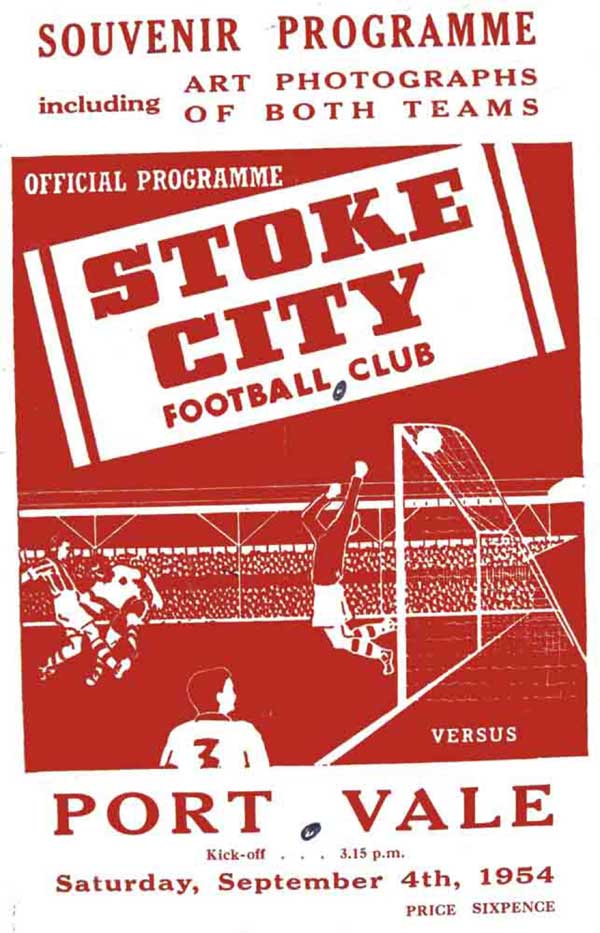 Stoke City v Port Vale, 1954 matchday programme