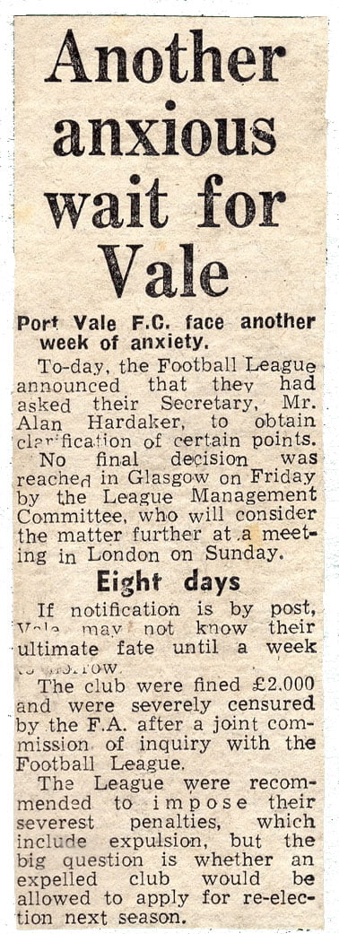 Another anxious wait for Vale - press clipping