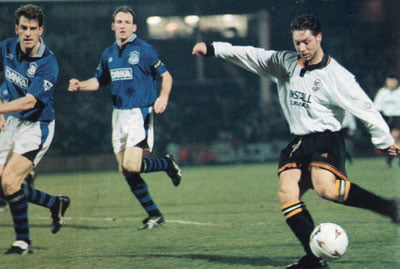 Tony Naylor in action against Everton