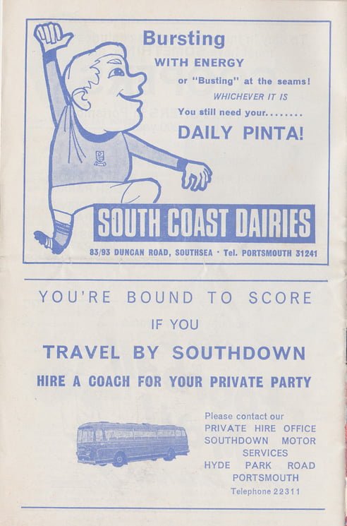 Portsmouth v Port Vale matchday programme, 1967