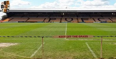 Keep off the pitch sign - Vale Park stadium