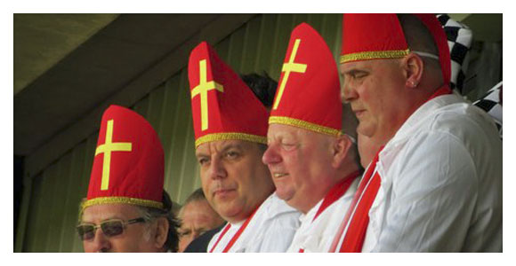 Port Vale fans dress as Popes