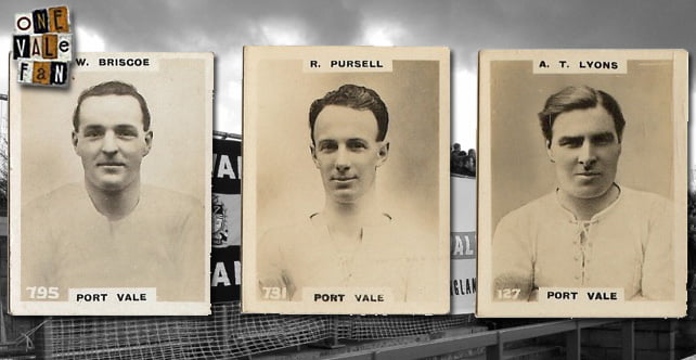Port Vale cigarette cards - Billy Briscoe, Bob Pursell and Tom Lyons