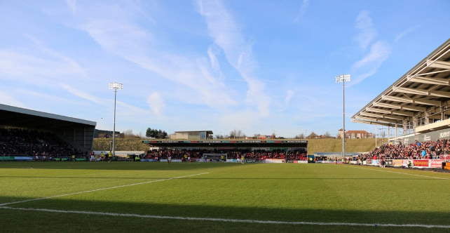 "The Dave Bowen Stand at Sixfields Stadium" by Steve Daniels is licensed under CC BY-SA 2.0