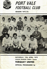 1971 Port Vale matchday programme