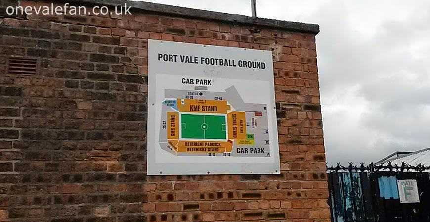 Sign at Vale Park stadium