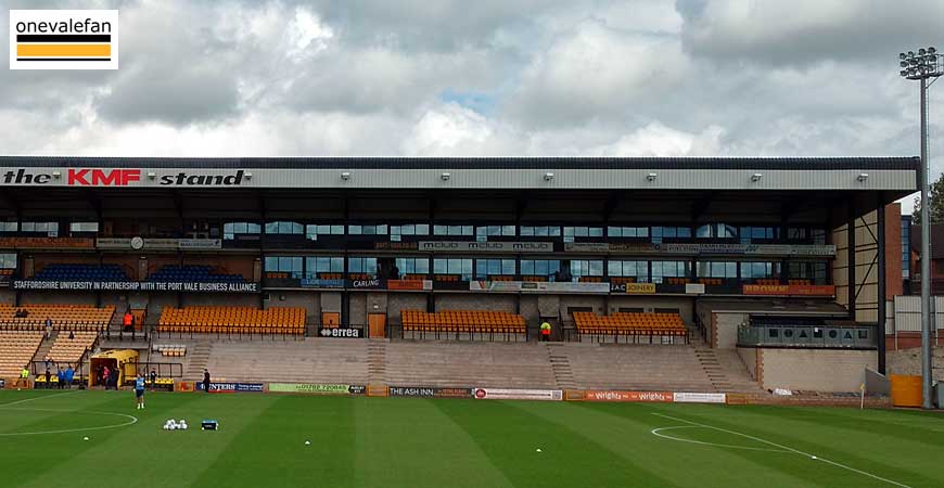 The right-hand side of the Lorne St stand, Vale Park stadium