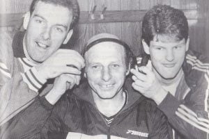 Sproson, Rudge and Walker listen to the cup draw