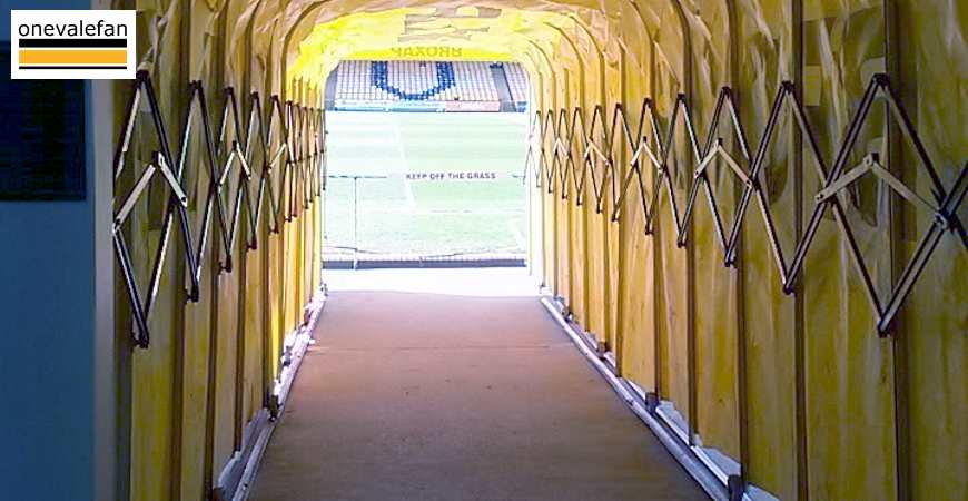 The tunnel at the Vale Park stadium