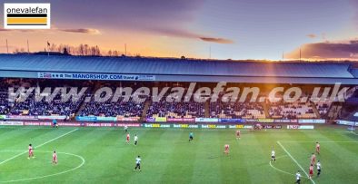 Sunset over the Railway stand, Vale Park stadium