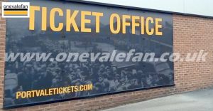 The ticket office at Port Vale's Vale Park stadium