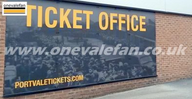 The ticket office at Port Vale's Vale Park stadium