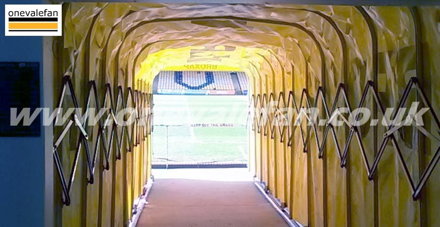 The tunnel at Port Vale's Vale Park stadium