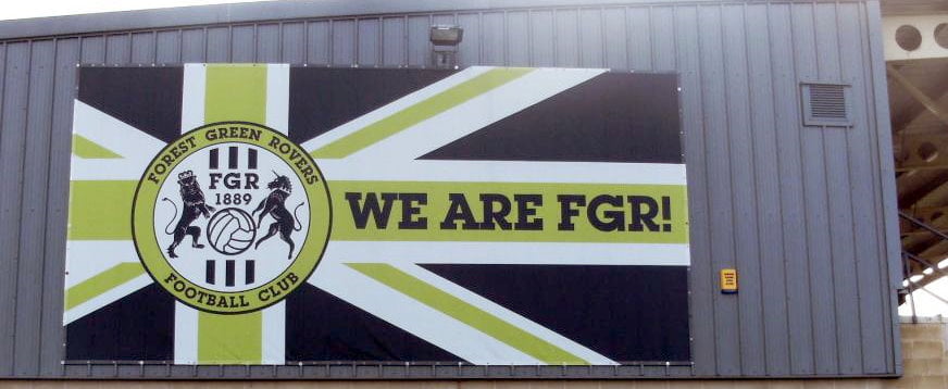 Forest Green Rovers sign on side of stadium