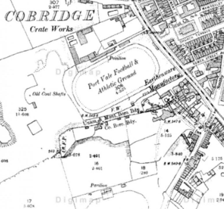 The location of the Cobridge Athletic Ground