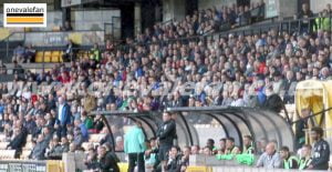 Port Vale supporters in the Lorne St stand