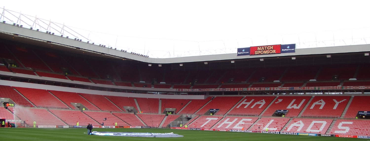 "Stadium of Light, mostly empty before kick-off" by majabl is licensed under CC BY-NC-SA 2.0
