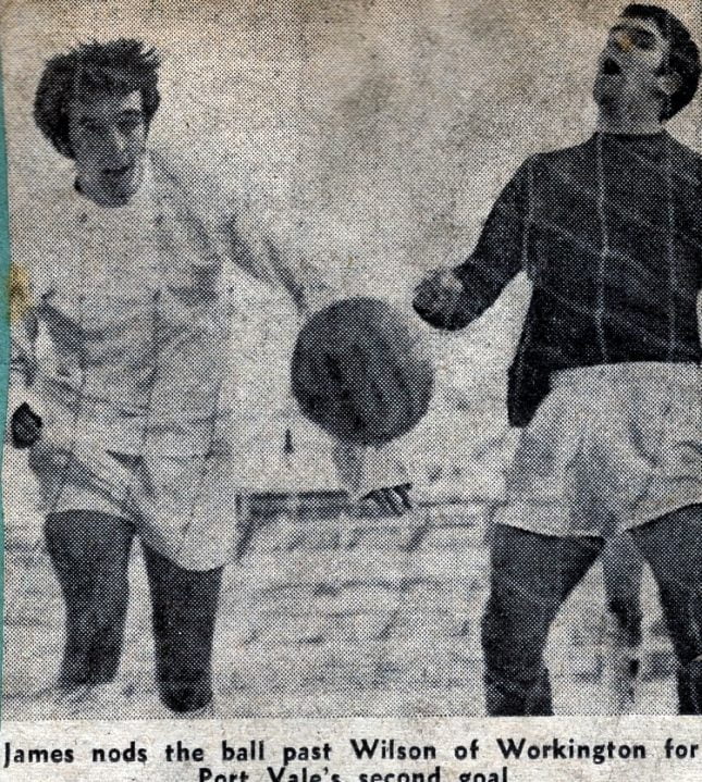 A press clipping of Port Vale player John James