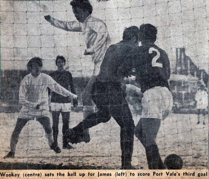 A press clipping of Port Vale player John James