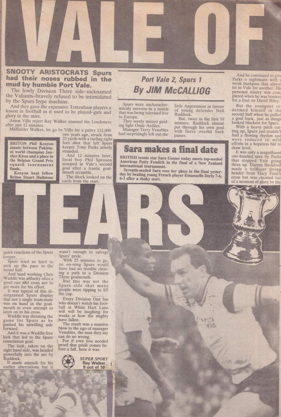 Report on Port Vale 2-1 Spurs 1988