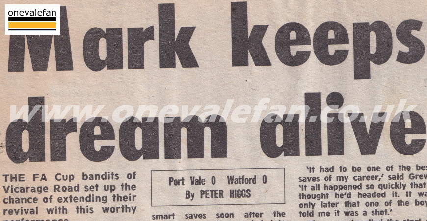 Port Vale 0-0 Watford, FA Cup 1988