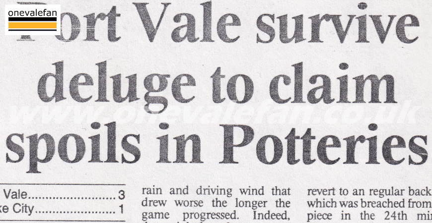 How the national press reported Port Vale's draw with Watford in 1988
