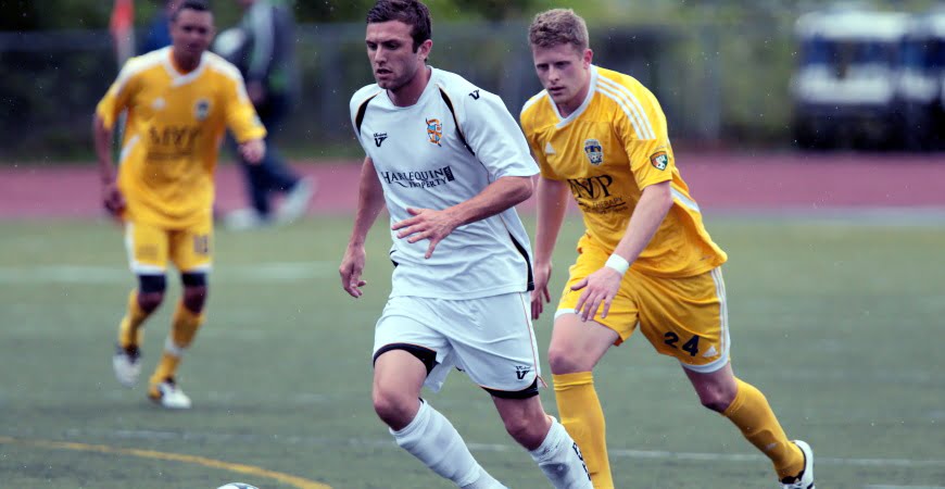 Photo of Doug Loft of Port Vale from the 2011 Tacoma Tide friendly versus the Port Vale Valiants at Curtis High School in University Place Washington.