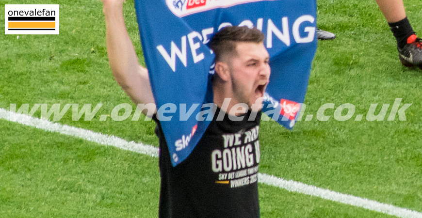 Brad Walker celebrates promotion at Wembley