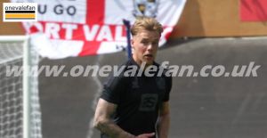 Port Vale captain Tom Conlon in action against Newcastle Town, 2021