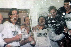 Port Vale celebrations after the FA Cup win over Everton 1996 - image Port Vale match programme