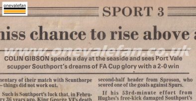 Southport 0-2 Port Vale 1988
