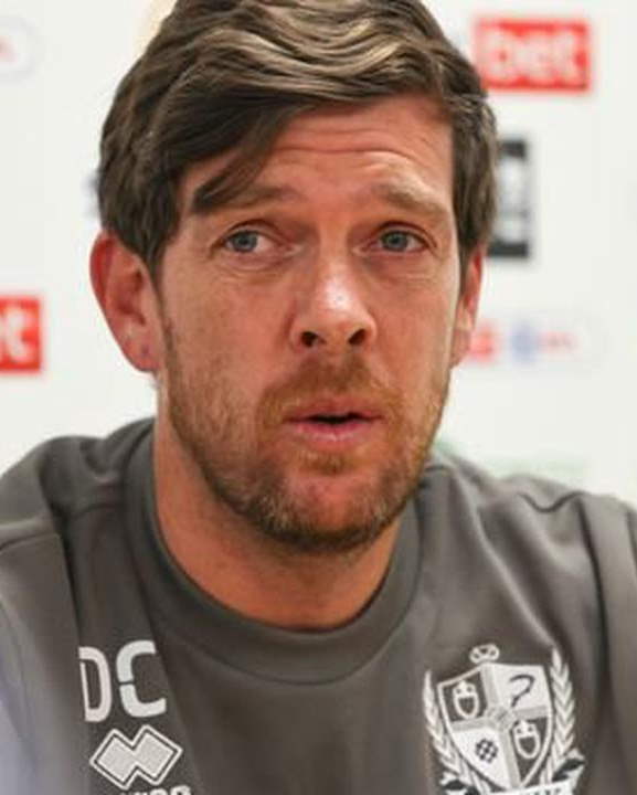 Port Vale FC manager Darrell Clarke speaks to the media