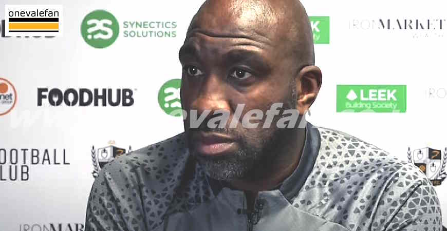 Port Vale manager Darren Moore speaks to the media / image YouTube