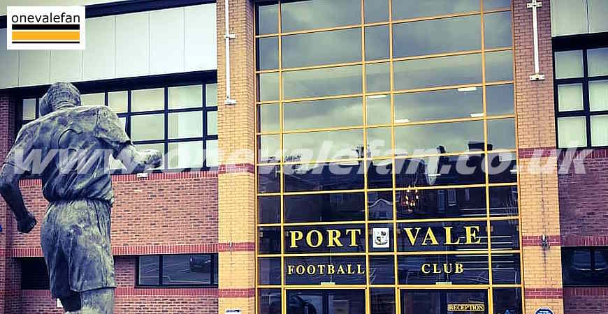 A general view of the Port Vale, Vale Park stadium entrance