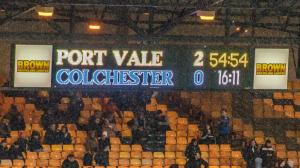 The scoreboard reflects the Vale goal